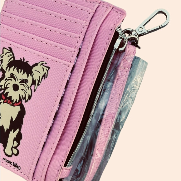 NEW Marc Tetro Yorkie Graphic Pink Card Wristlet Card Holder Wallet NWT - Picture 7 of 7